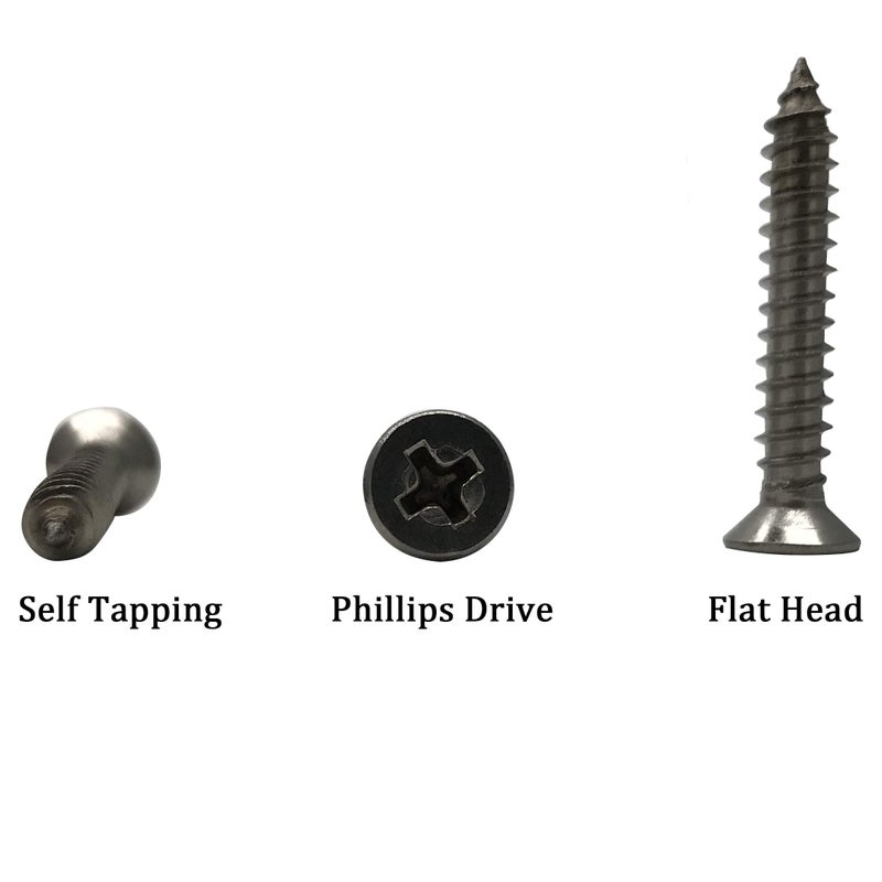 ZLYY 5 x 30mm Screw  Flat Head  Phillips Drive  Self Drilling  304 Stainless Steel Drywall Wood Screws 100Pcs - Image 3